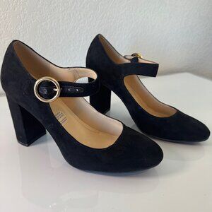 Liz Claiborne Black Suede Savannah Mary Jane Pumps Women's 8M NWOT